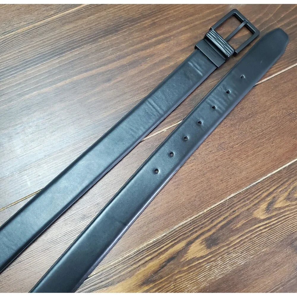 Kenneth Cole Reaction Belt Mens 38-40 L Black Faux Leather 1.25